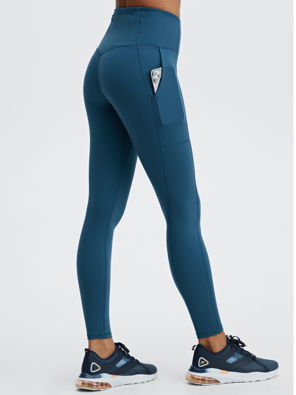 Fabletics Trinity Motion365 HW Utility Leggings Teal High-Waist midnight blue L